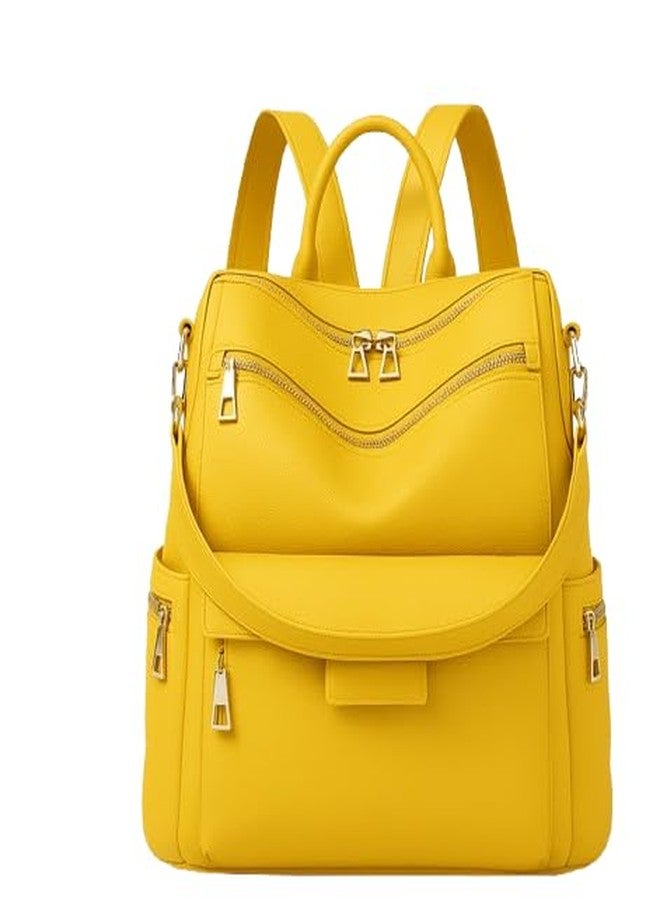 MUCHOVA Casual lighweight Backpack for Women, Medium Capacity Nurse Bag College Bookbag for School Daily Use Travel Backpack (Yellow) - Image 1